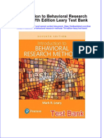 Full Introduction To Behavioral Research Methods 7Th Edition Leary Test Bank Online PDF All Chapter