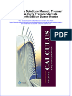 Full Ebook of Instructors Solutions Manual Thomas Calculus Early Transcendentals Fourteenth Edition Duane Kouba Online PDF All Chapter