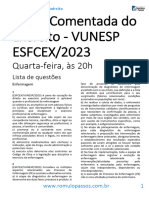 Prova Comentada - Enfermeiro Do Exército 2023 (VUNESP)