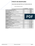 Extrato de Disciplinas: Superior Tecnologia em Gestão Da Tecnologia Da