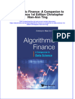 Full Ebook of Algorithmic Finance A Companion To Data Science 1St Edition Christopher Hian Ann Ting Online PDF All Chapter