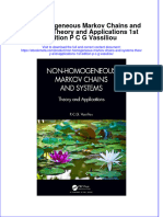 Full Ebook of Non Homogeneous Markov Chains and Systems Theory and Applications 1St Edition P C G Vassiliou Online PDF All Chapter