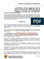 Decreto 269 de 2024 Modificacion Calendario Tributario