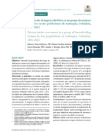 Evaluación de Ingesta Dietética en Un Grupo de Mujeres Lactantes en Dos Poblaciones de Antioquia, Colombia, 2021-2022