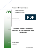 Determinação Espectrofotométrica Simultânea de Crómio e Manganês Numa Liga Metálica - Condoeira