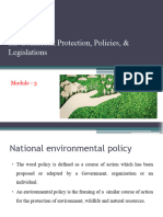 Enivornmntal Protection, Policy and Legislation