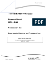 Rrllb81: Tutorial Letter 103/3/2022