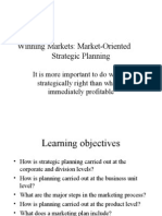 Winning Markets: Market-Oriented Strategic Planning