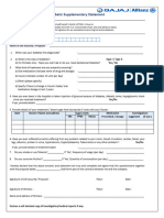 Specimen Diabetic Supplementary Statement 2016