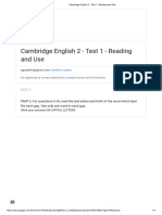 Cambridge English 2 - Test 1 - Reading and Use2