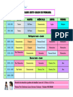 Horario Sexto Grado 2024