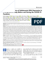 Mood and Behaviors of Adolescents With Depression in A Longitudinal Study Before and During The COVID-19 Pandemic