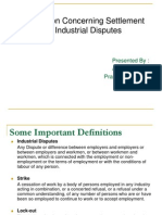 Settlement of Industrial Disputes