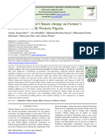 Perceived Effects of Climate Change On Farmer's Livelihood in North Western Nigeria