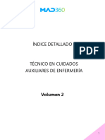 Índice Detallado - Técnico en Cuidados Auxiliares de Enfermería Del Servicio de Salud de Castilla y León (SACYL) - Vol 2