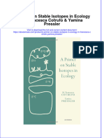 A Primer On Stable Isotopes in Ecology M Francesca Cotrufo Yamina Pressler Full Chapter PDF