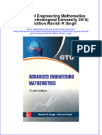 (Download PDF) Advanced Engineering Mathematics Gujarat Technological University 2018 4Th Edition Ravish R Singh Full Chapter PDF