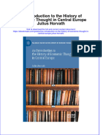 An Introduction To The History of Economic Thought in Central Europe Julius Horvath Full Chapter PDF