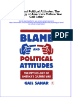 (Download PDF) Blame and Political Attitudes The Psychology of Americas Culture War Gail Sahar Full Chapter PDF