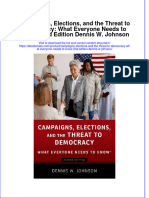 (Download PDF) Campaigns Elections and The Threat To Democracy What Everyone Needs To Know 2Nd Edition Dennis W Johnson Full Chapter PDF