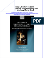 Conspiracy Literature in Early Renaissance Italy Historiography and Princely Ideology Marta Celati Full Chapter PDF