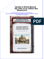 Cultural Identity in British Musical Theatre 1890 1939 1St Ed Edition Ben Macpherson Full Chapter PDF