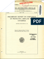 Preliminary Report On Comparison of Protective Airplane Wing Coverings (15 July 1921)