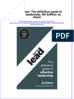 How To Lead The Definitive Guide To Effective Leadership 6Th Edition Jo Owen Full Chapter PDF