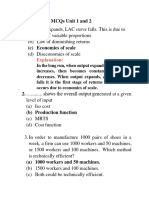 MCQ Unit 1 & 2 - With Answers and Explanation