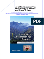 The Biology of Mediterranean Type Ecosystems Biology of Habitats Series Karen J Esler Full Chapter PDF