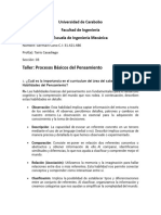 Taller Procesos Básicos Del Pensamiento Germain Cano C.I 31.421.486 Sección 03