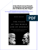 (Download PDF) The Value of The World and of Oneself Philosophical Optimism and Pessimism From Aristotle To Modernity Mor Segev Full Chapter PDF