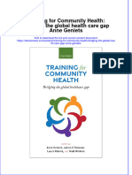 Training For Community Health Bridging The Global Health Care Gap Anne Geniets Full Chapter PDF