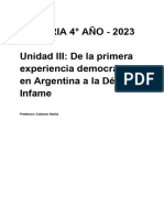 Unidad III: de La Primera Experiencia Democrática en Argentina A La Década Infame