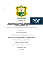 Influencia de La Gestión Por Resultados en La Calidad de Gasto de La Municipalidad Distrital de Castillo Grande - 2023