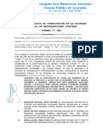 Escritura Pública de Constitucion