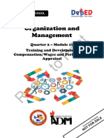 Organization and Management11 - Q2 - Mod10 - Training and Development Compensation Wages and Performance Appraisal - v5