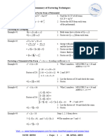 IGCSE MATH Factorization Techniques Summary