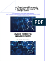 Full Chapter Advanced Experimental Inorganic Chemistry 1St Edition Ahluwalia V K Dhingra Sunita PDF