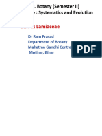 Unit II: Lamiaceae: M.Sc. Botany (Semester II) Course Title: Systematics and Evolution