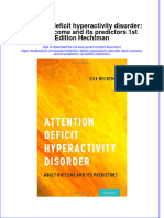 Textbook Attention Deficit Hyperactivity Disorder Adult Outcome and Its Predictors 1St Edition Hechtman Ebook All Chapter PDF