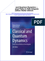 PDF Classical and Quantum Dynamics From Classical Paths To Path Integrals 6Th Edition Walter Dittrich Ebook Full Chapter