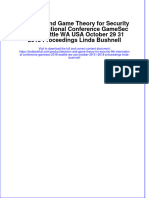 Decision and Game Theory For Security 9Th International Conference Gamesec 2018 Seattle Wa Usa October 29 31 2018 Proceedings Linda Bushnell