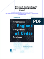 PDF Engines of Order A Mechanology of Algorithmic Techniques Bernhard Rieder Ebook Full Chapter