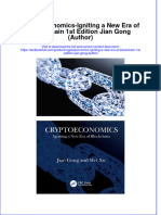 PDF Cryptoeconomics Igniting A New Era of Blockchain 1St Edition Jian Gong Author Ebook Full Chapter