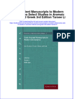 PDF From Ancient Manuscripts To Modern Dictionaries Select Studies in Aramaic Hebrew and Greek 3Rd Edition Tarsee Li Ebook Full Chapter