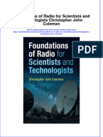 PDF Foundations of Radio For Scientists and Technologists Christopher John Coleman Ebook Full Chapter