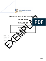 Grade 10 Provincial Examination Mathematics P2 (English) June 2023 Question Paper