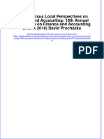 Global Versus Local Perspectives On Finance and Accounting: 19th Annual Conference On Finance and Accounting (ACFA 2018) David Procházka