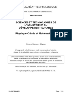 Sti2d Spe Physique Chimie Mathematiques 2023 Nouvelle Caledonie Sujet Officiel